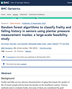 Random Forest Algorithms to Classify Frailty and Falling History in Seniors Using Plantar Pressure Measurement Insoles: A Large-Scale Feasibility Study